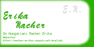 erika macher business card